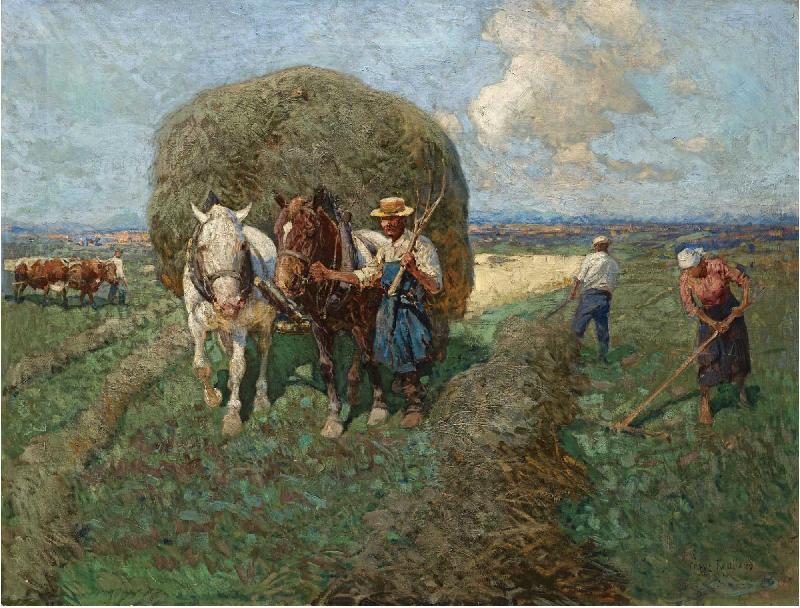 Franz Roubaud The hay card oil painting picture
